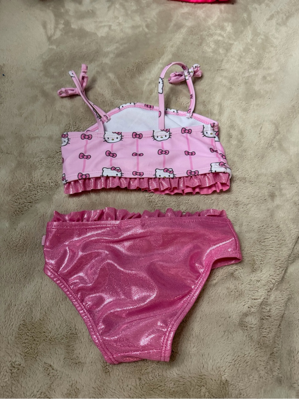 Hello Kitty Pink Shimmer Ruffle Bikini Set - Picture 2 of 2